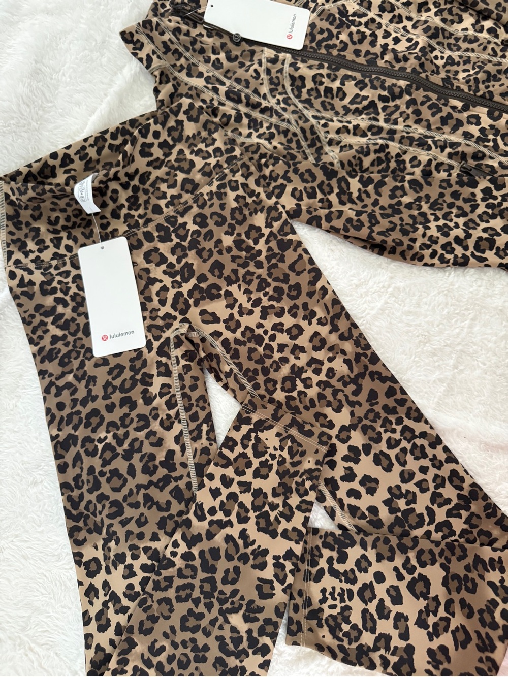 lululemon athletica Leopard Print Zip-Up Jacket in Tan and Black - Picture 2 of 2
